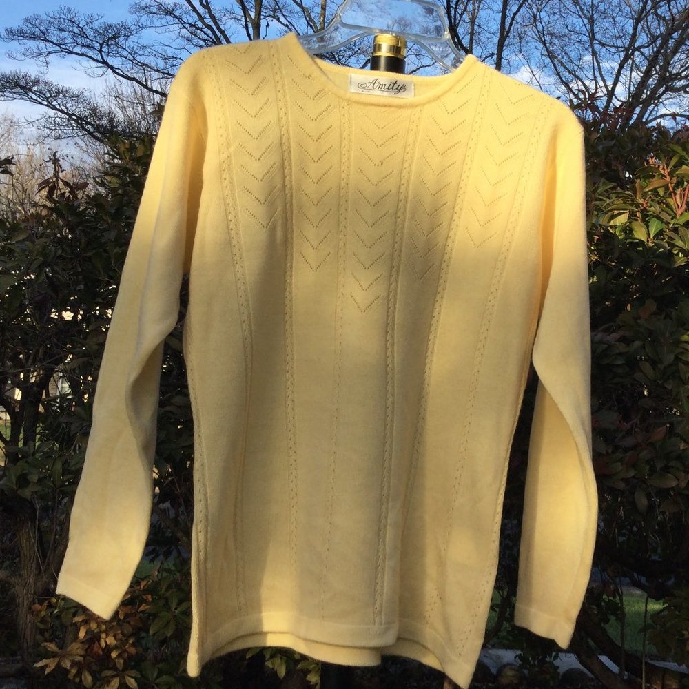 Amity Soft Yellow Round Neck Sweater Tunic